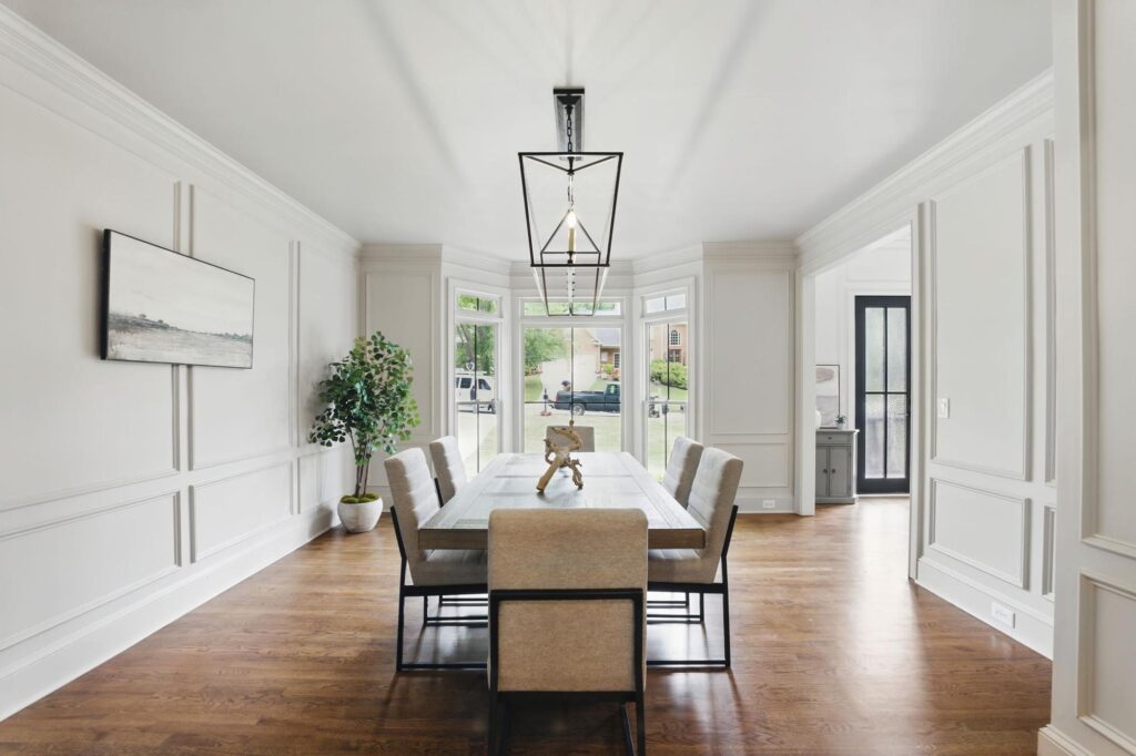 Dining room in a custom home built by VIBE Luxury Homes in Asbury Park, Atlanta