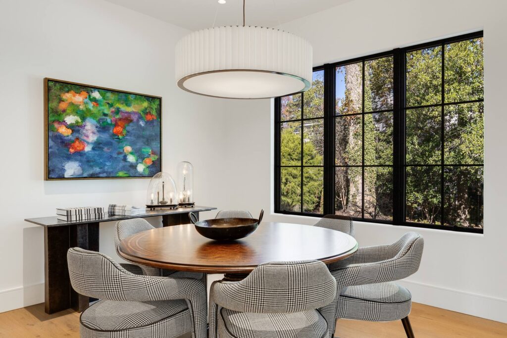 Dining room in a custom home built by VIBE Luxury Homes in Brookhaven, Atlanta