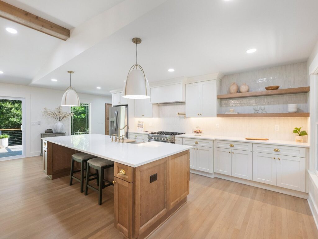 Kitchen in a whole-home renovation by VIBE Luxury Homes in the Sherbrooke neighborhood, Atlanta