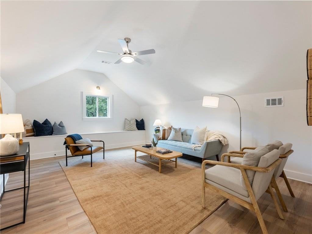 Upstairs living area in a bungalow renovation by VIBE Luxury Homes in Atlanta’s West End