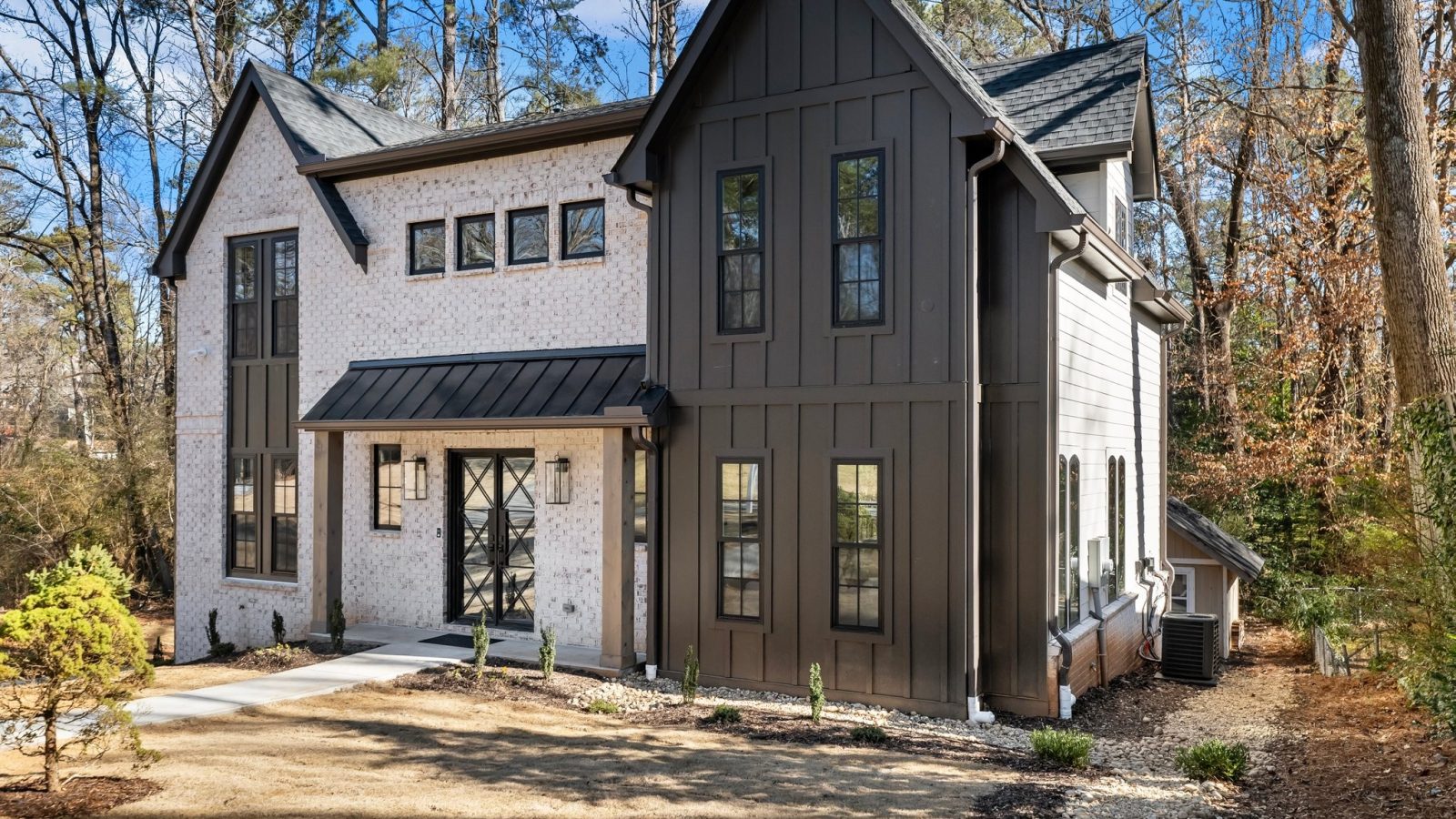 Front elevation of the Sexton Woods custom home in Chamblee
