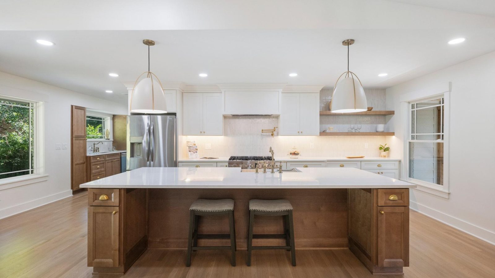 Kitchen island in a whole-home renovation by VIBE Luxury Homes in the Sherbrooke neighborhood, Atlanta